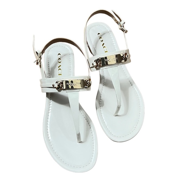 Brand 🆕 Coach Chalk "Caterine" Logo Hardware
Flat Sandals - Picture 5 of 10